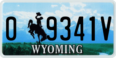 WY license plate 09341V