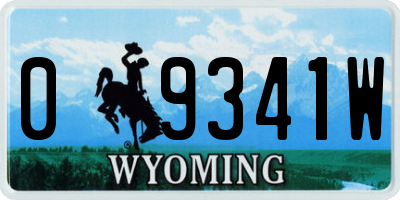 WY license plate 09341W