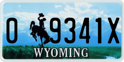 WY license plate 09341X