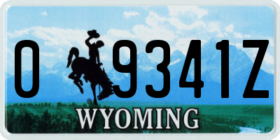 WY license plate 09341Z