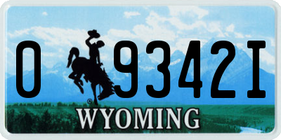 WY license plate 09342I