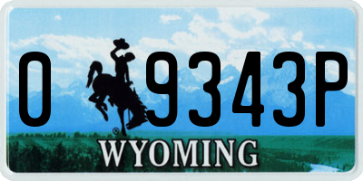 WY license plate 09343P