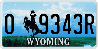 WY license plate 09343R