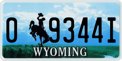 WY license plate 09344I