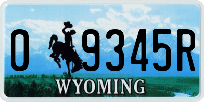 WY license plate 09345R