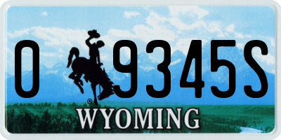 WY license plate 09345S