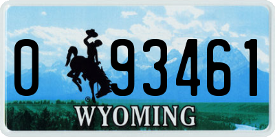 WY license plate 093461