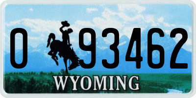 WY license plate 093462