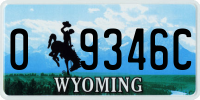 WY license plate 09346C