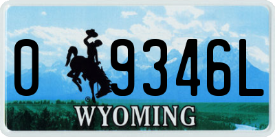WY license plate 09346L