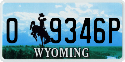 WY license plate 09346P