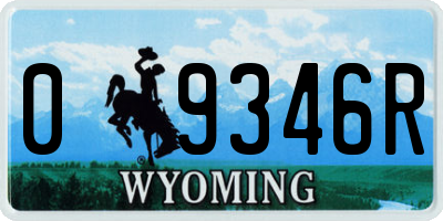 WY license plate 09346R