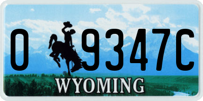 WY license plate 09347C