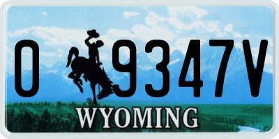 WY license plate 09347V
