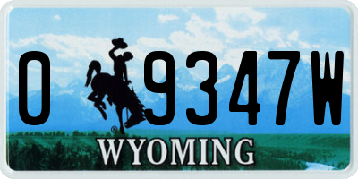 WY license plate 09347W