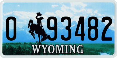 WY license plate 093482