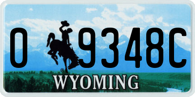 WY license plate 09348C