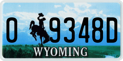 WY license plate 09348D