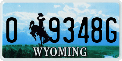 WY license plate 09348G