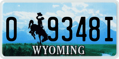 WY license plate 09348I
