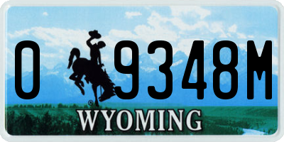 WY license plate 09348M