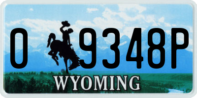 WY license plate 09348P