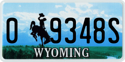 WY license plate 09348S