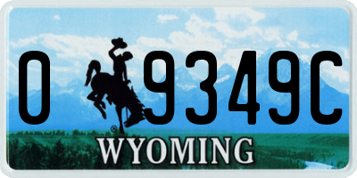 WY license plate 09349C
