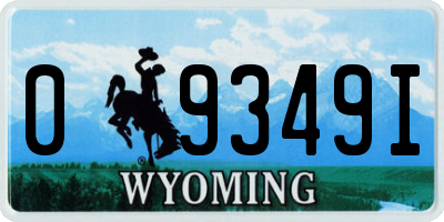 WY license plate 09349I