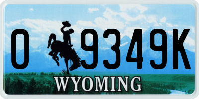 WY license plate 09349K