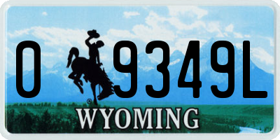 WY license plate 09349L