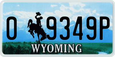 WY license plate 09349P