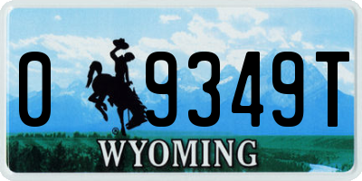 WY license plate 09349T