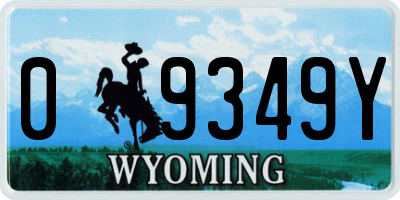 WY license plate 09349Y