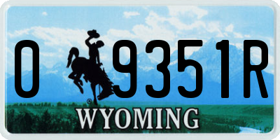 WY license plate 09351R
