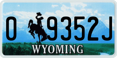 WY license plate 09352J