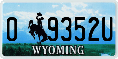 WY license plate 09352U