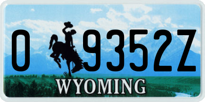 WY license plate 09352Z
