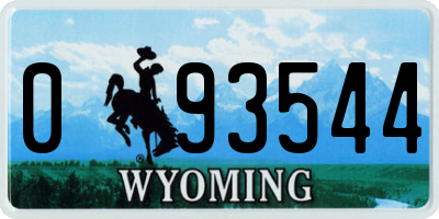 WY license plate 093544