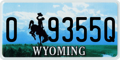WY license plate 09355Q
