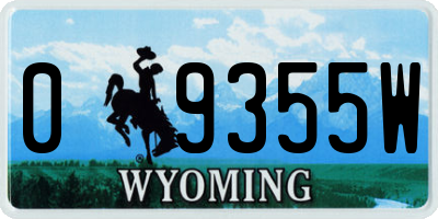 WY license plate 09355W