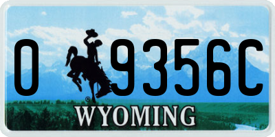 WY license plate 09356C
