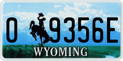 WY license plate 09356E
