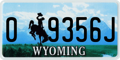 WY license plate 09356J