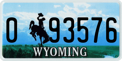 WY license plate 093576