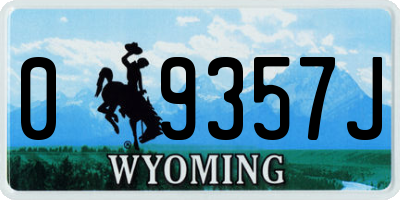 WY license plate 09357J