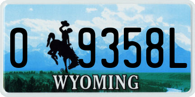 WY license plate 09358L