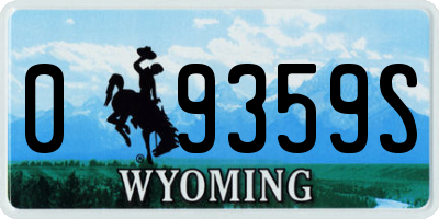 WY license plate 09359S