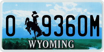 WY license plate 09360M