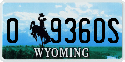 WY license plate 09360S